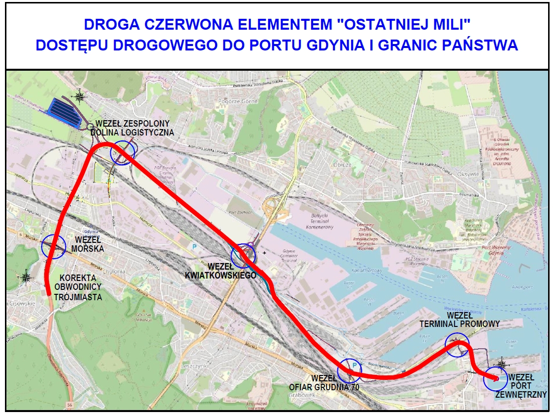 Rys. 2. Przebieg planowanej Drogi Czerwonej